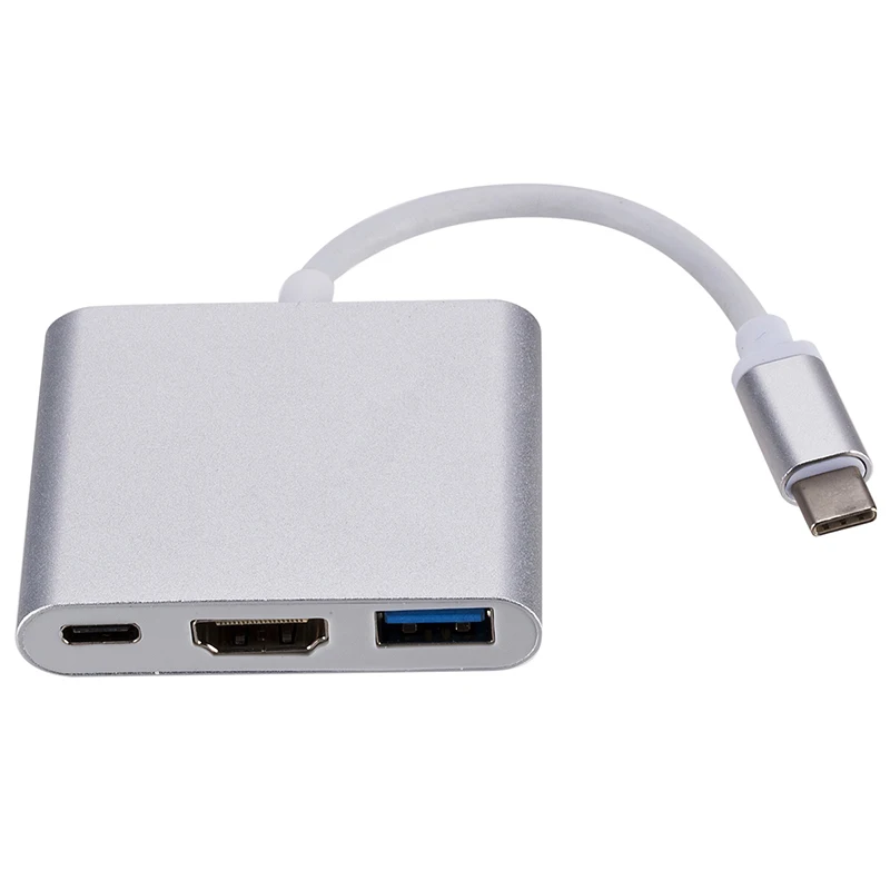 USB C концентратор type C USB 3,1-HDMI 4K адаптер конвертер кабель 3 в 1 разветвитель для Apple Macbook Pro USB-C концентратор HDMI Поддержка 4K HD