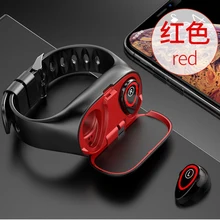 M1 TWS Smart Binaural Bluetooth Headphones Fitness Bracelet Heart Rate Monitor Smart Wristband Sport Watch for Men Women