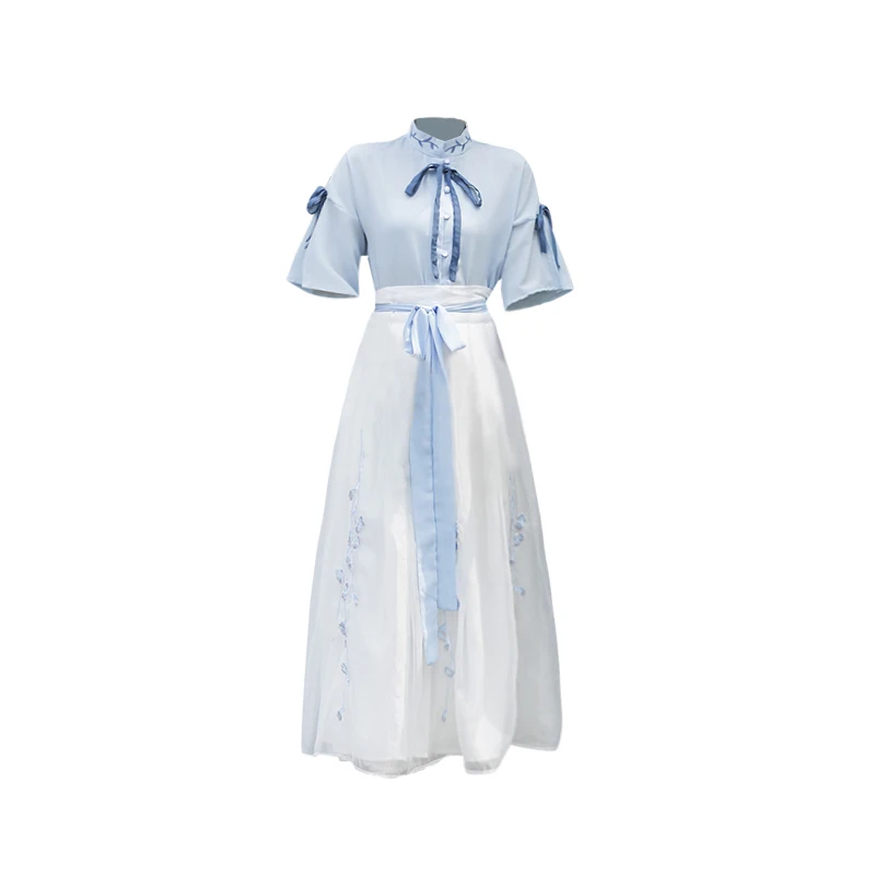 

New Modified Hanfu Female Summer Chinese Custom And National Style Students'daily Fairy Dresses Elegant Fresh And Elegant dress