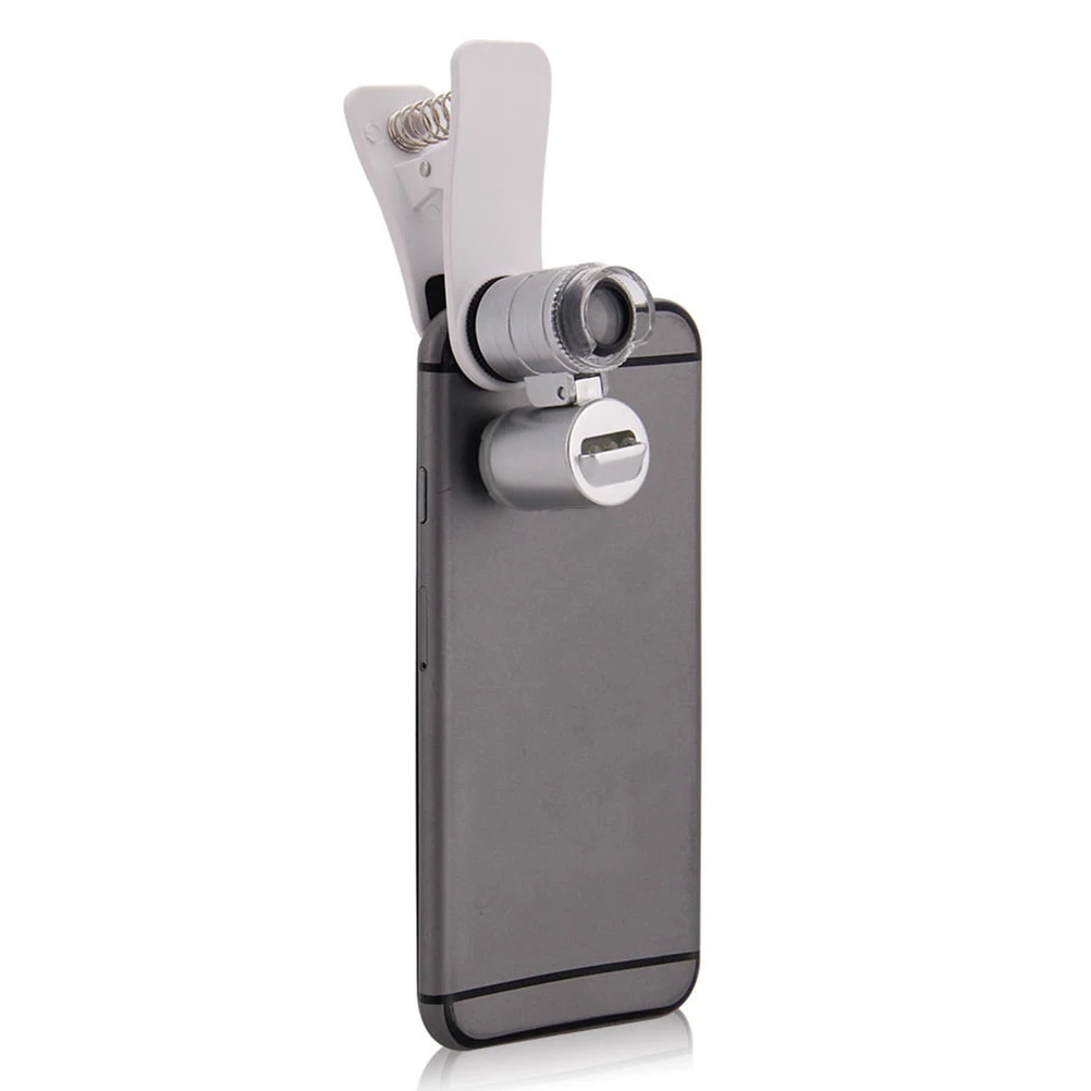 New Arrival Mini Money Tester 60X Pocket Microscope Magnifier Loupe Glass LED Light UV With Clip