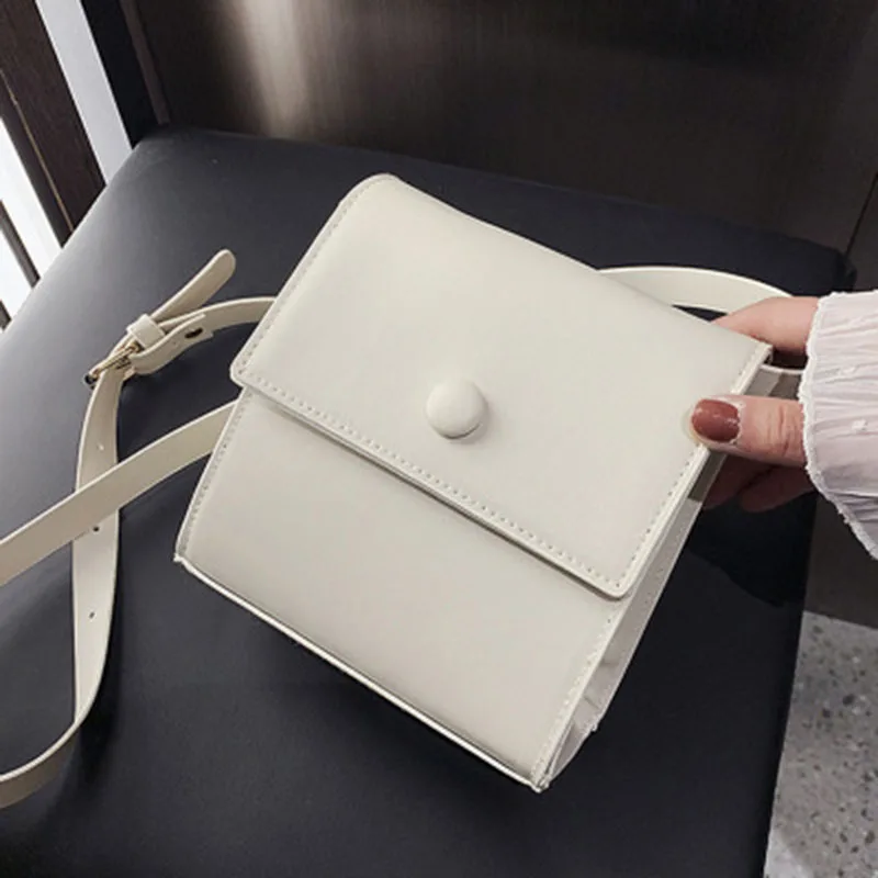 

shoulder bags woman of skin High quality Solid color button PU leather Women's Designer Handbag Chain Shoulder Messenger bags