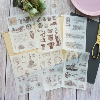 

6 Sheets Renaissance Time Legend and Science Design Washi Paper Sticker As Scrapbooking DIY Gift Packing Decoration Tag