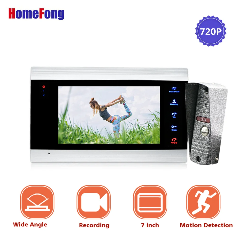 Homefong 7 Inch Ahd 720p Video Intercom Door Phone Doorbell Camera