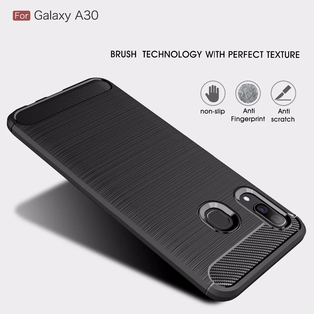 

For Samsung Galaxy A10 A30 A40 A70 case Carbon Fiber TPU Drawing Material Back Cover for Galaxy A50 A70 Shockproof Silicone Case