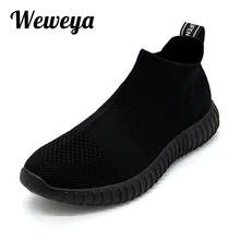 Weweya/Модная брендовая повседневная обувь для женщин; женские кроссовки без шнуровки; женские Стрейчевые лоферы; туфли без каблуков; унисекс; mujer zapatillas; женская обувь