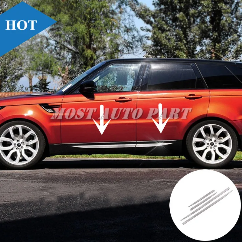 

4X Car Door Body Side Molding Trim Cover For Land Rover Range Rover Sport 2014-2017