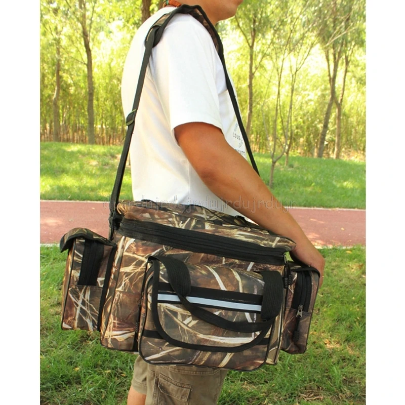 

Fishing Bag Large Capacity Waterproof Outdoors Tackles Storage Portable Shoulder N21 dropship