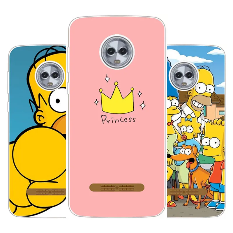 

For Motorola Moto z3 play Case,Silicon Joy crown cartoon Painting Soft TPU Back Cover for Motorola z3 play protect Phone cases