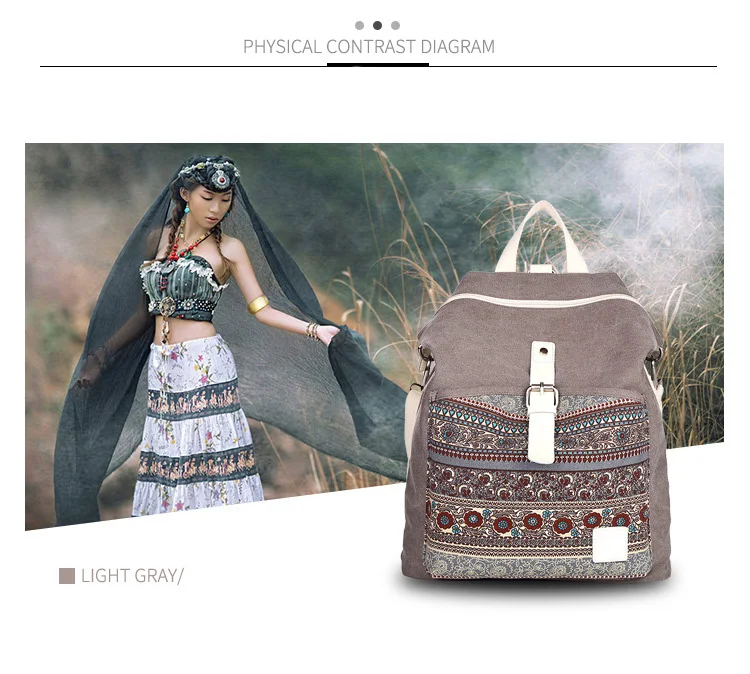 Bolsa de Ombro Zhierna Mochila Feminina Pacote Estilo Nacional Retro Escola Vento Menina Lona Flor Bolsa Prático 12 estilo nacional retro escola vento menina lona pacote flor saco prático