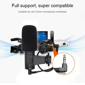

MIC-06 Mini Microphone For Samsung Xiaomi Phones 3.5mm Condenser Mic For DSLR Smart Video Camera Outdoor Interview Microphone