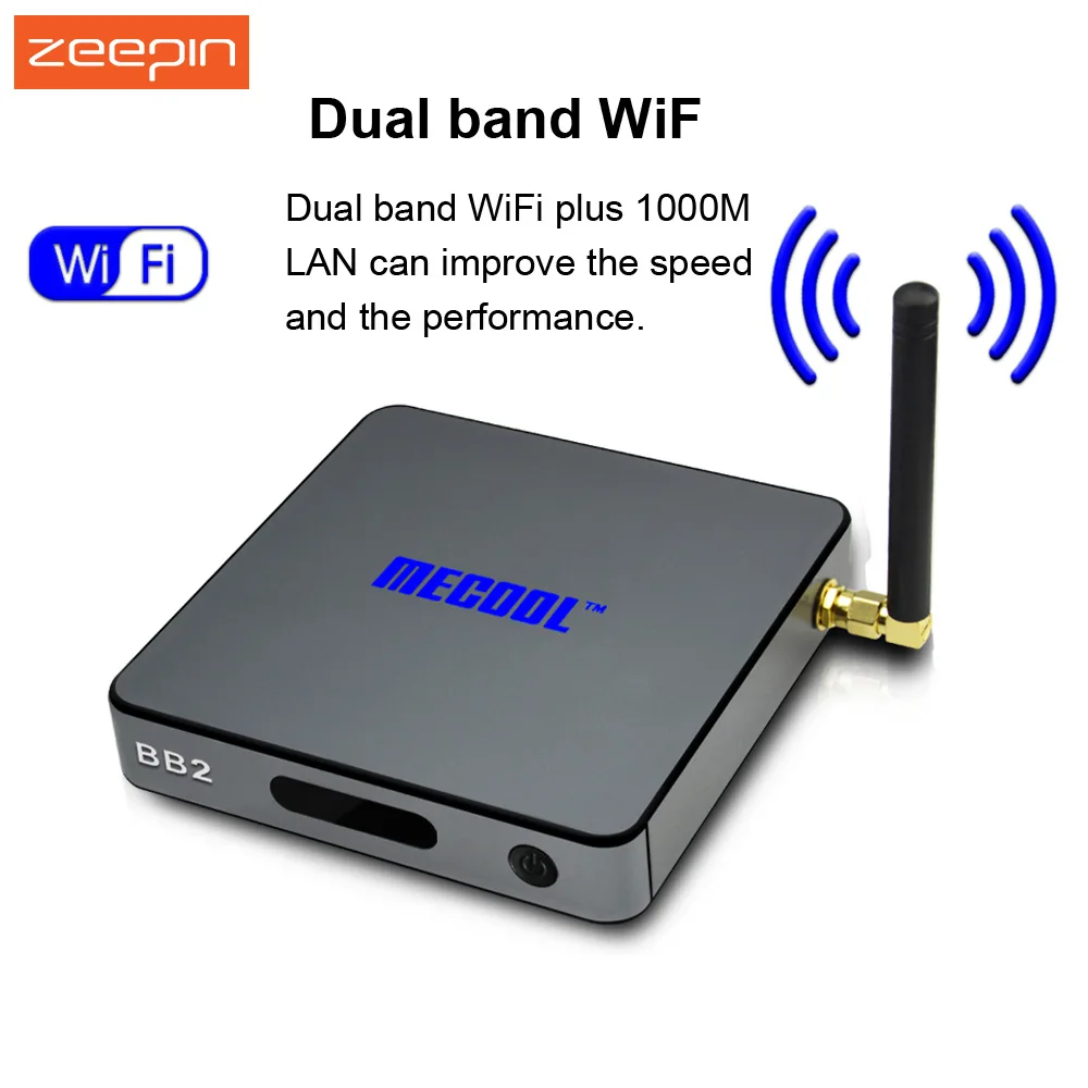 Android TV Box MECOOL BB2 Amlogic S912 64 bit Octa Core 4K x 2K 2G/16G Android 6.0 TV Box 2.4G/5GWiFi Bluetooth+ Remote Control