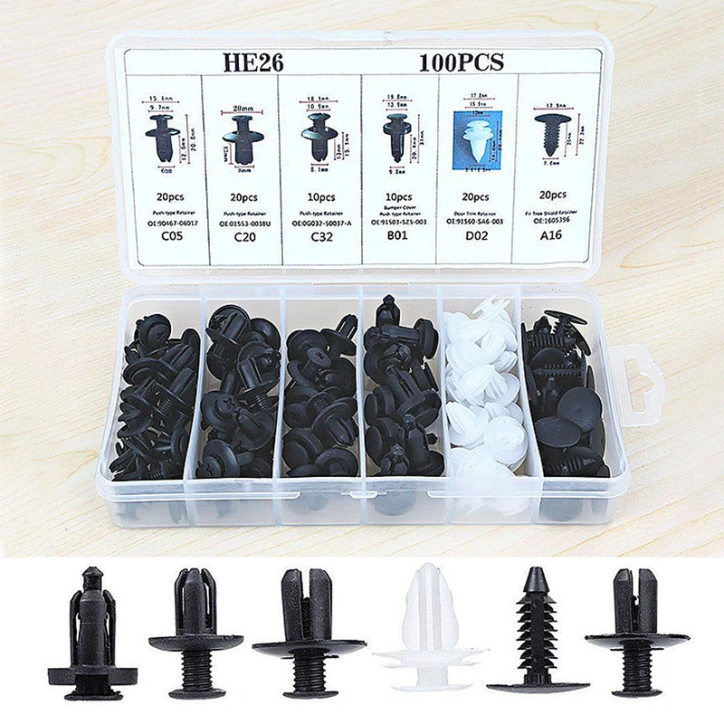 Door Trim Clip,300Pcs Car Door Card Panel Trim Clips Bumper Fastener Retainer Push Rivet Kit