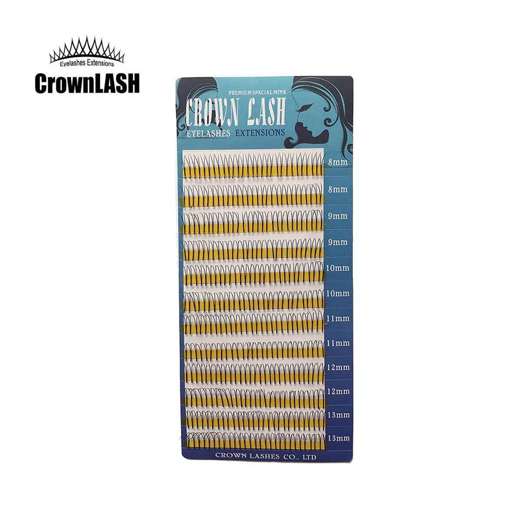 

CrownLash Black Y Lash BC-0.15 0.20 8-13mm Mixed Knot-free 9, 11, 13mm single Size Tray