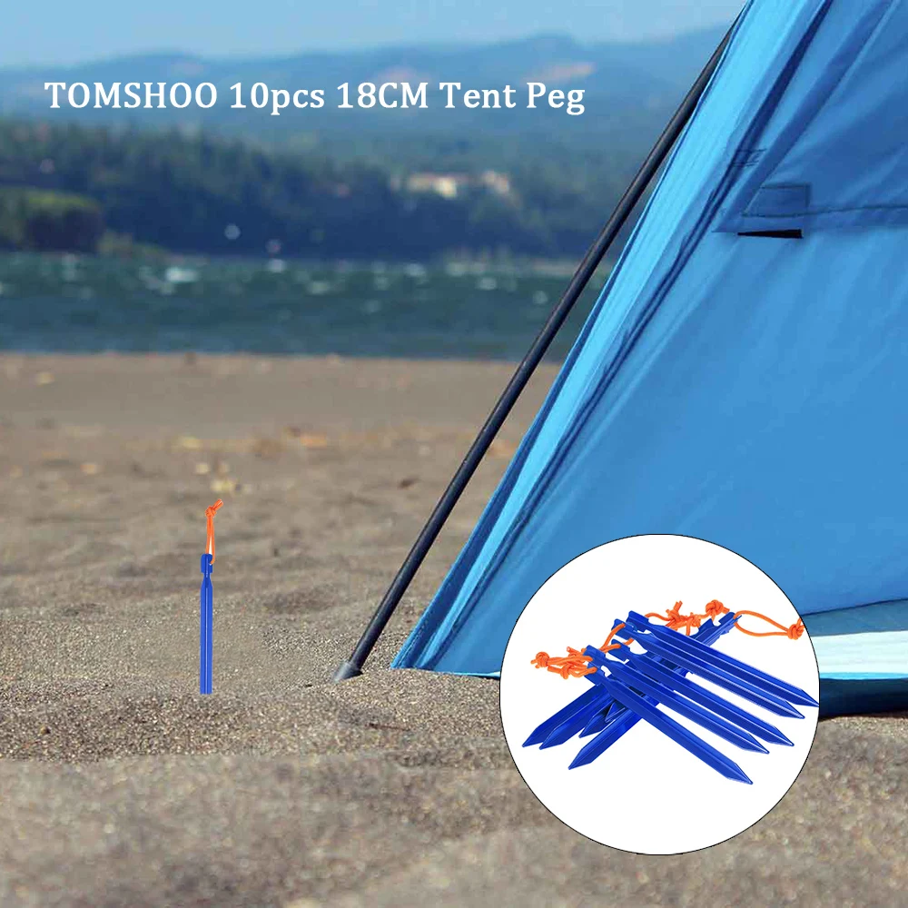 Buy TOMSHOO 10pcs 18cm Tent Peg Camping Tent Aluminium