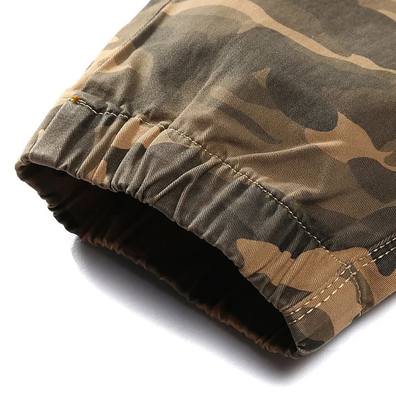 Shifuren Повседневное камуфляж Брюки карго Loose Fit Multi-карман хлопок Военная Униформа работы в целом Мотобрюки полной длины Большие размеры 28-38