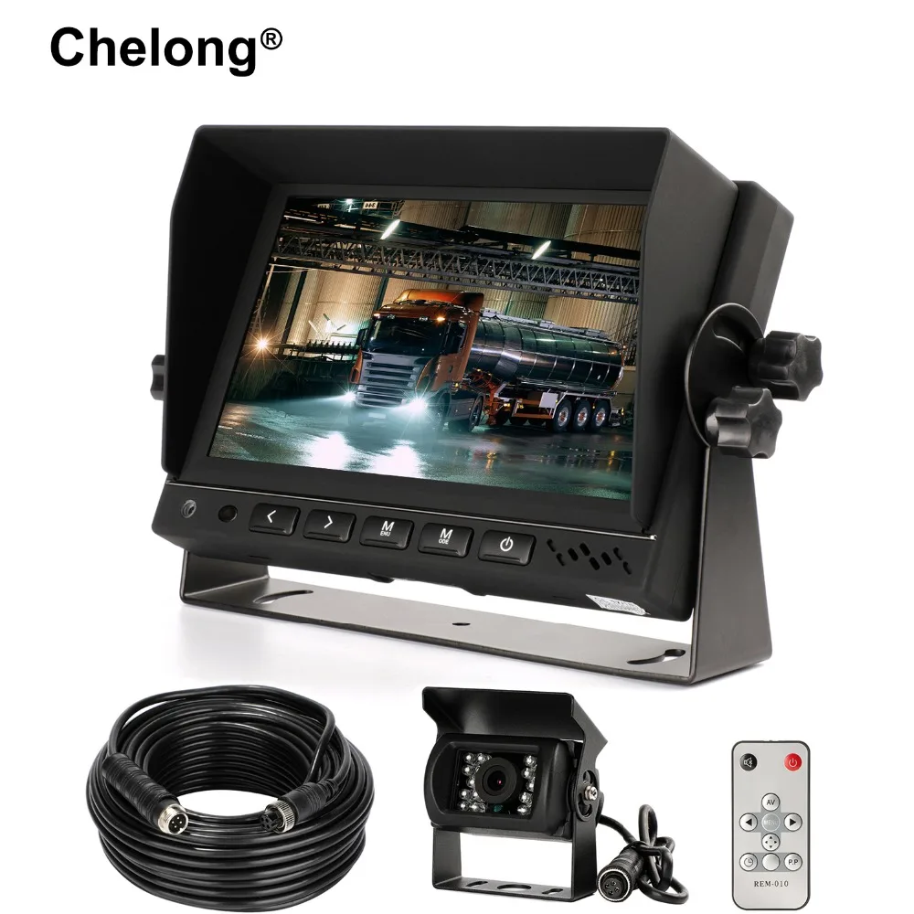 

7 inch Car Monitor for Rear View Camera Auto Parking Backup Reverse Headrest Monitor HD 800*480 2CH for Trucks+Remote Control