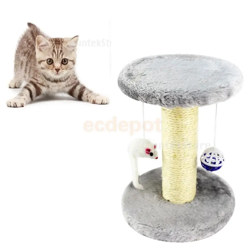 Petsola Когтеточка для кошек W/подвесная мышь, игровая игрушка, центр деятельности, мебель для дома, принт с тигром для кошек, Когтеточка для сна - Цвет: Gray