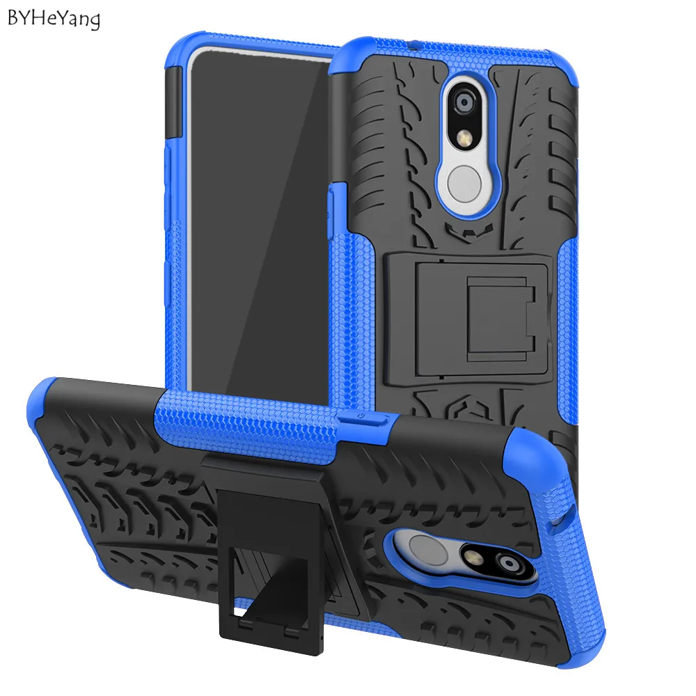 For LG K40 6.1&quotArmor Cover Cases ShockProof Kickstand Hybrid PC + Silicone Case On K 40 X420EM LM-X420EM Bumper Coque | Мобильные