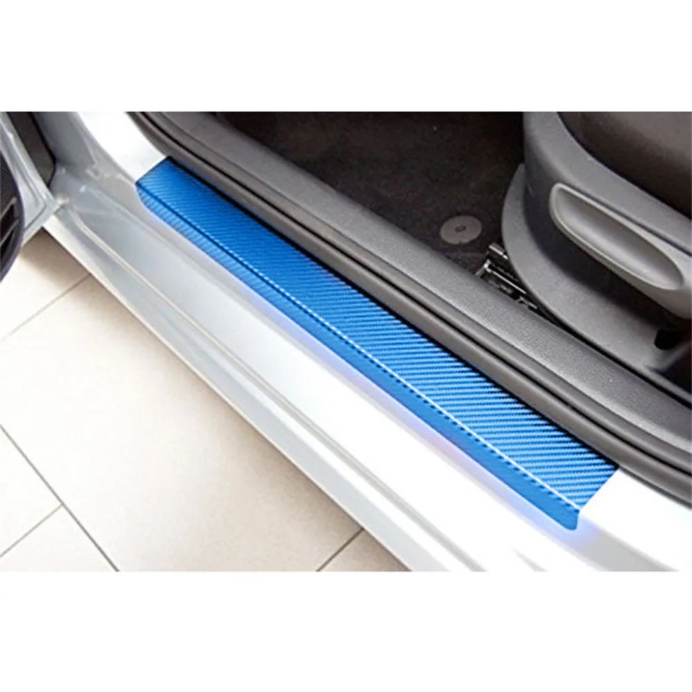 4xCar Door Pedal Threshold Carbon Fiber Printing Scratch Resistant Sticker Decal