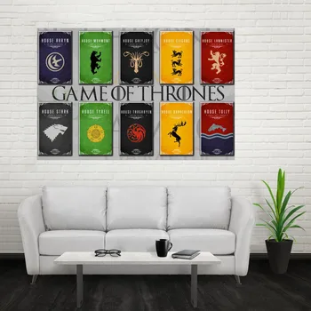 

Nice Game Of Thrones Logo Poster Custom Canvas Poster Art Home Decoration Cloth Fabric Wall Poster Print Silk Fabric Print