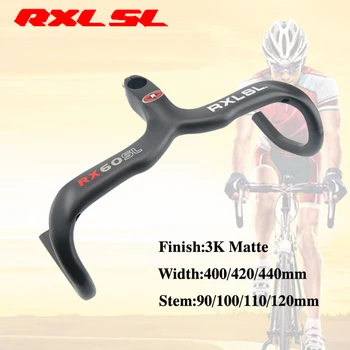 

RXL SL Carbon Road bicycle Handlebar 3K Matte Bent Bar 400/420/440mm Road Bike Carbon Handlebars With Stem Bicycle Handlebar