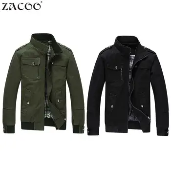 

2018 Men Loose Jacket Khaki Zipper Casual Coats Tops Plus Size fashion Stand Collar Men's warm Outerwears Jacket Tops Coats SI0