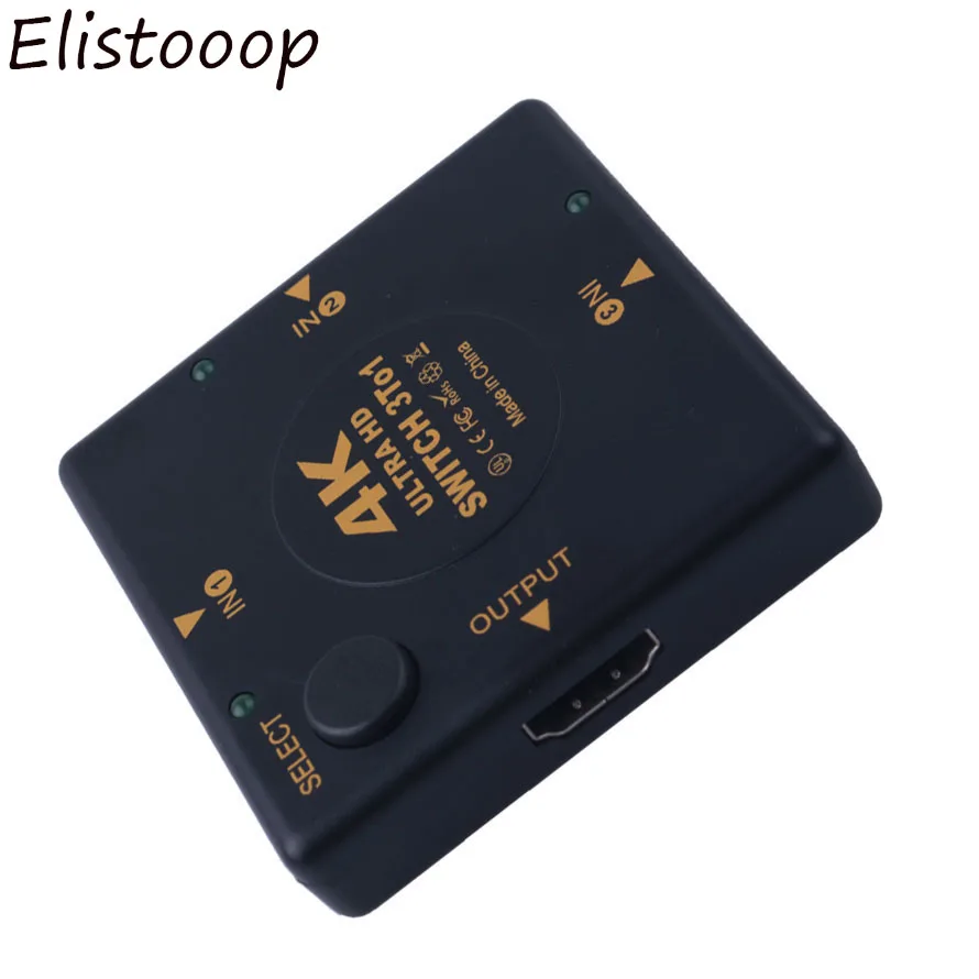 Elistooop 4 к 3 в 1 Коммутатор HDMI разветвитель 4 к* 2 к 3D Мини 3 порта HDMI переключатель порт концентратор для DVD HDTV Xbox PS3 PS4