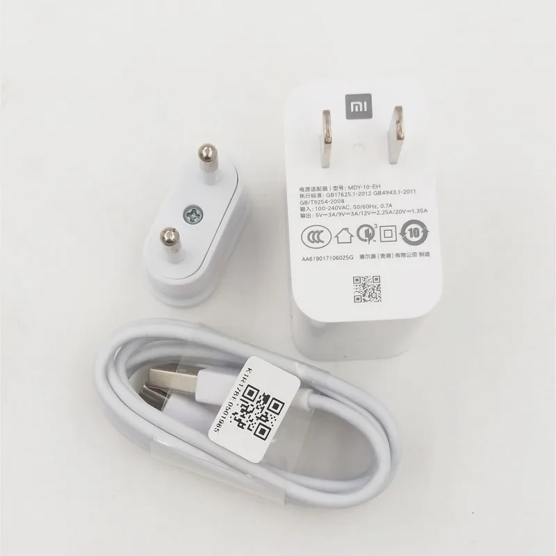 Оригинальное настенное зарядное устройство Xiaomi Mi 9 27 Вт USB адаптер Type C кабель для 8