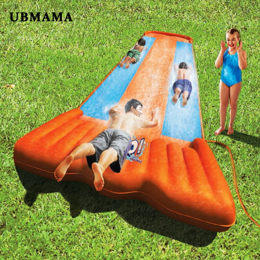 Outdoor non olet 3 person inflatable slide large wear-resisting lawn surfboards inflat toy for child swimming pool accessories