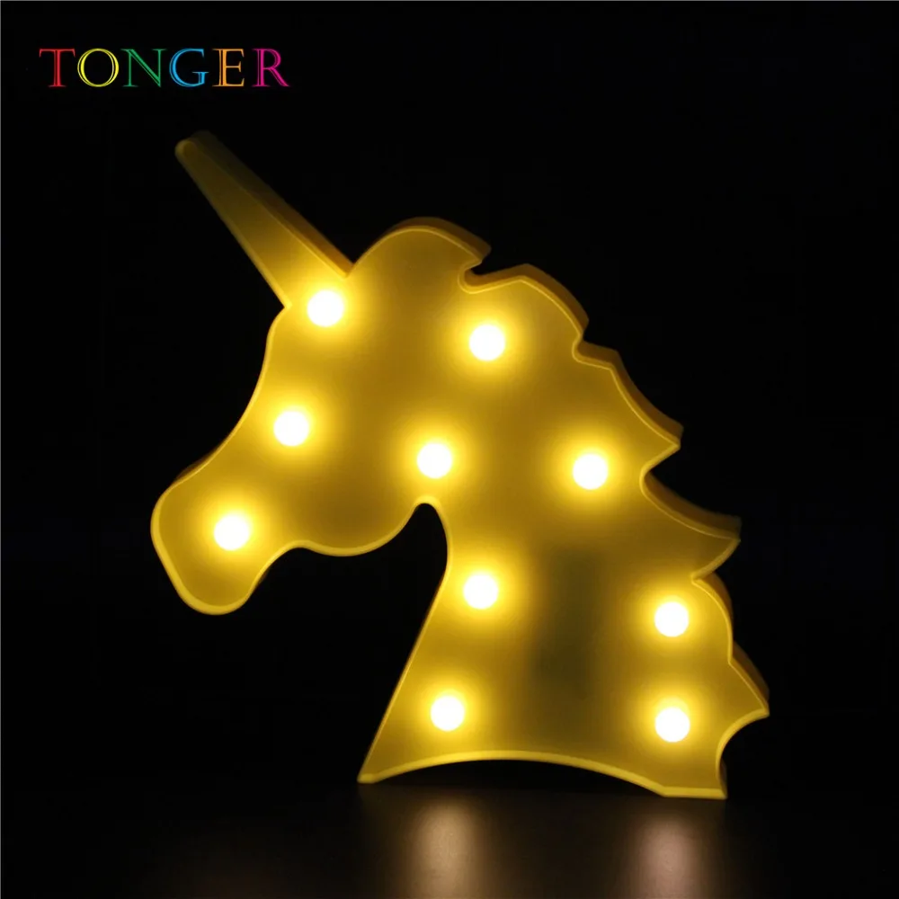Светодиодный ночник TONGER 3D настенный светильник с единорогом моделированием