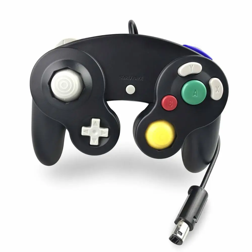 Проводной контроллер для nintendo wii Gamecube - Цвет: Черный
