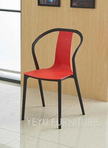 Минималистический современный дизайн двойной цвет открытый штабелируемые пластиковые стулья, стек обеденные стулья, стул для переговоров. Отель офисное кресло