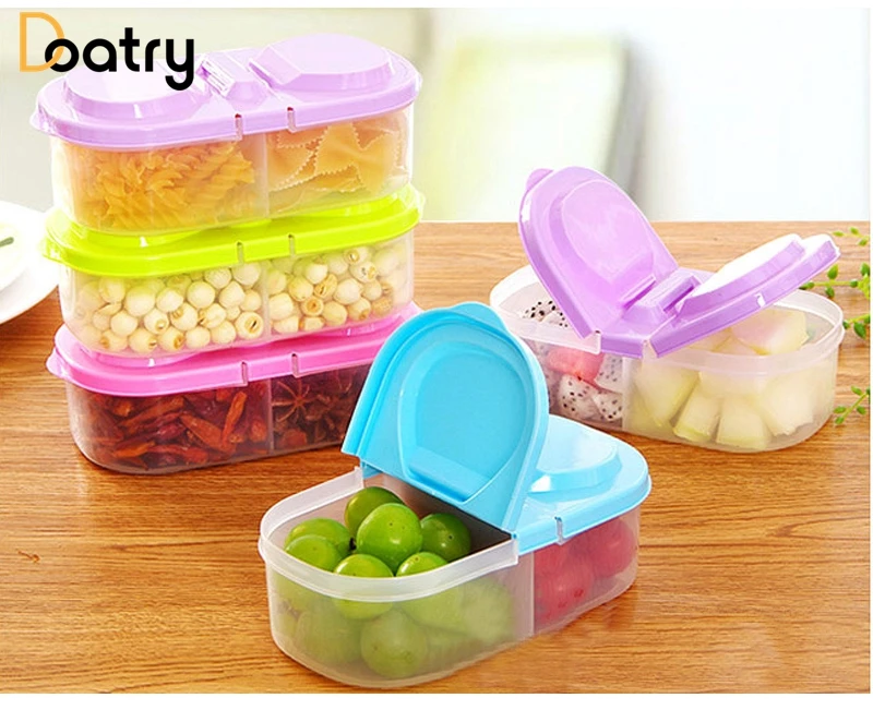 

Doatry Food Storage Box Sealed Crisper Grains Tank Storage Portable Microwave Bento Food Container Storage Picnic Box