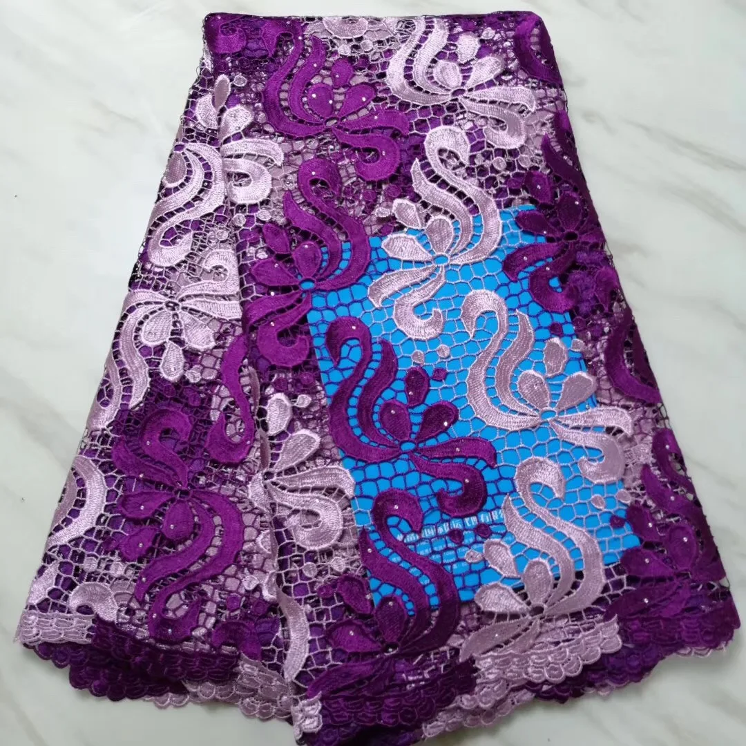 

latest african guipure lace royal blue water soluble chemical lace fabric!high quality african cord lace lace fabric