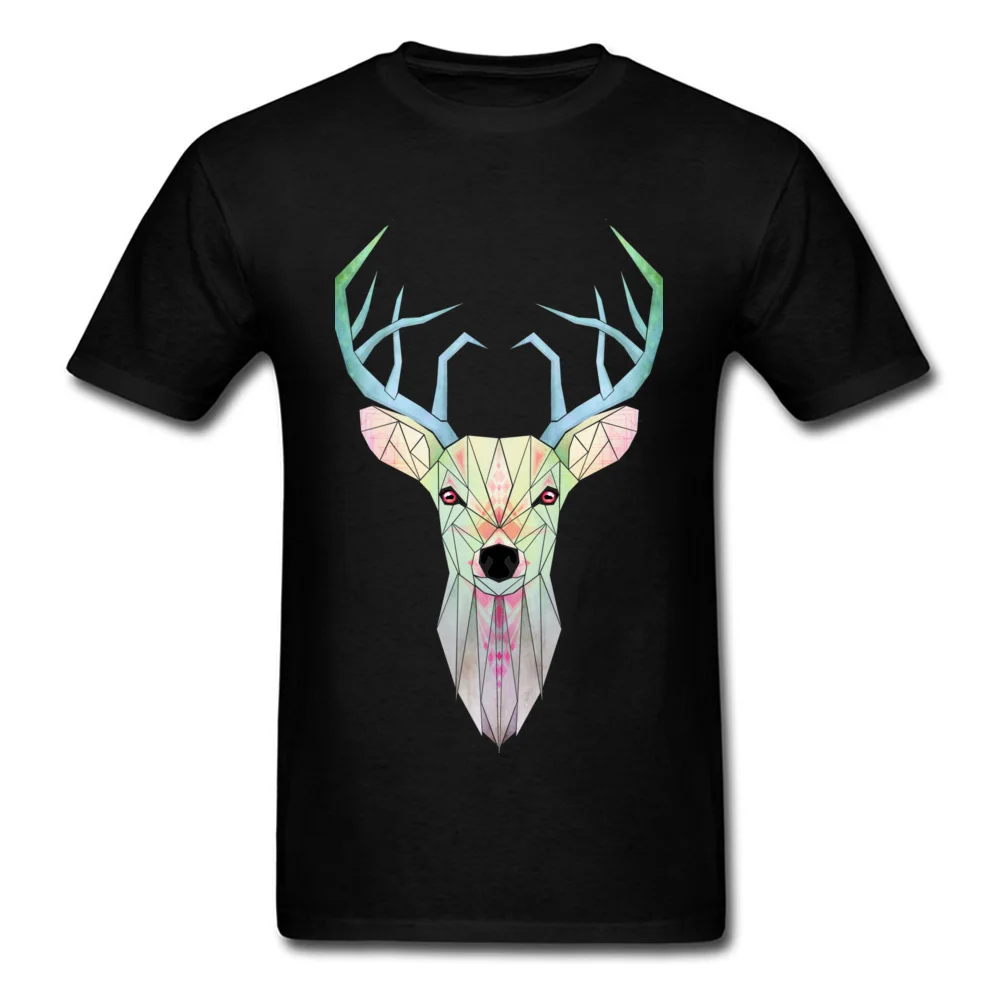 white deer Pure Cotton Printing Tops T Shirt Hip Hop Short Sleeve Men Top T-shirts Birthday NEW YEAR DAY T-shirts Crewneck white deer black