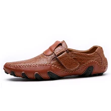 Роскошная повседневная обувь мужские лоферы из натуральной кожи на плоской подошве без застежки Высококачественная Дизайнерская обувь для мужчин Мокасины кроссовки мужская обувь