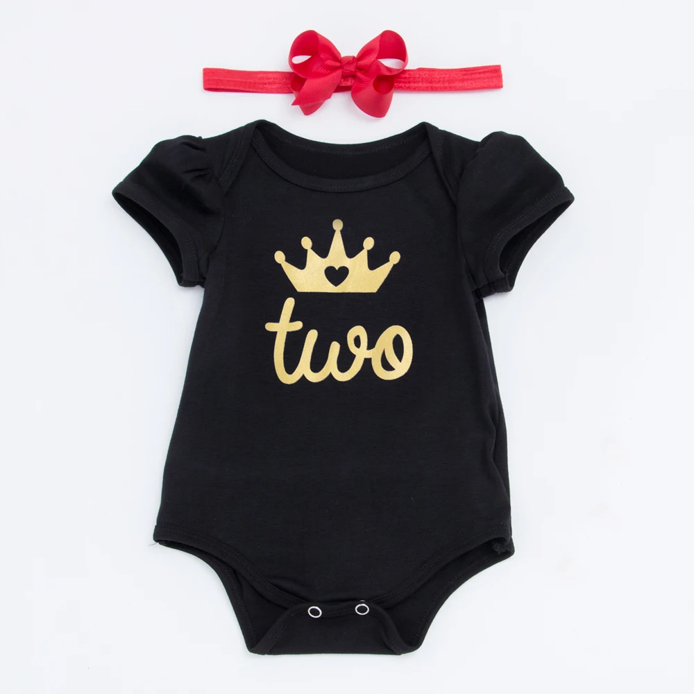 spesifikasi Merah Tutu Rok Mahkota Lengan Pendek Rompers Bayi Pakaian Bayi Set Bayi Gadis Pakaian Kapas Sepatu Ikat Kepala 4 Pcs