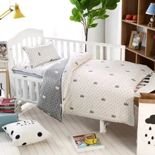 cottotton 3 шт./компл. набор постельного белья для детей, Подушка Чехол+ простыня+ пододеяльник без наполнителя Корона Зебра, животные из мультфильмов