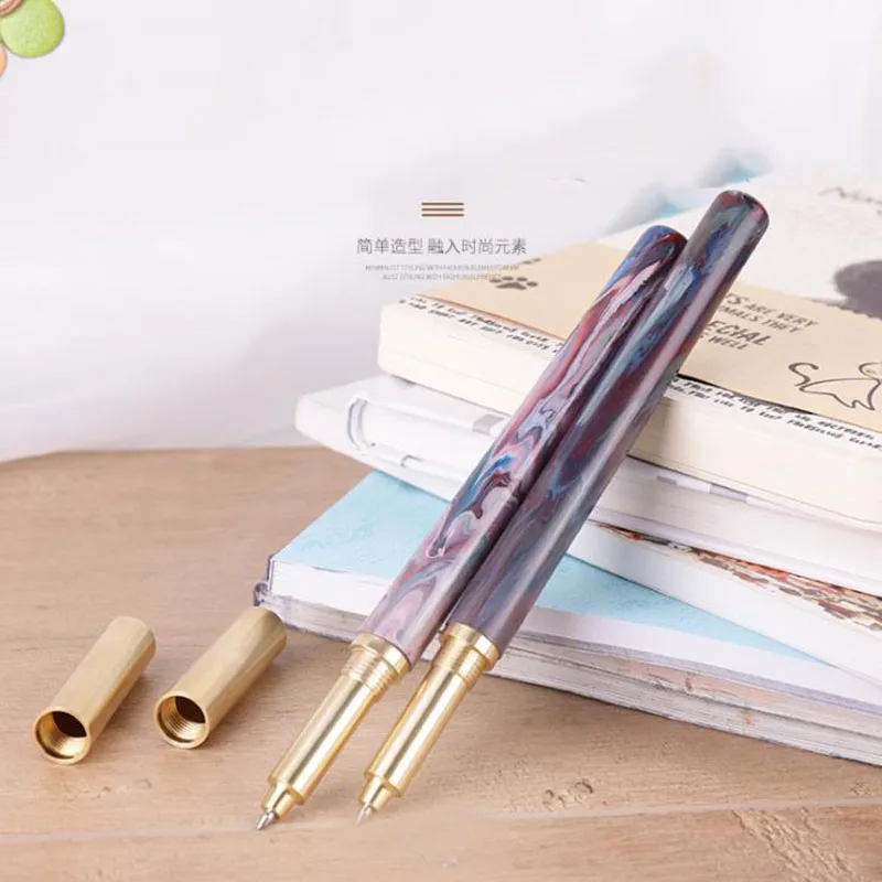 

1 pcs Hand-Drawn Chinese Ink Painting Signature Pen Wooden Roller pen For Business and School office as Luxury Gift