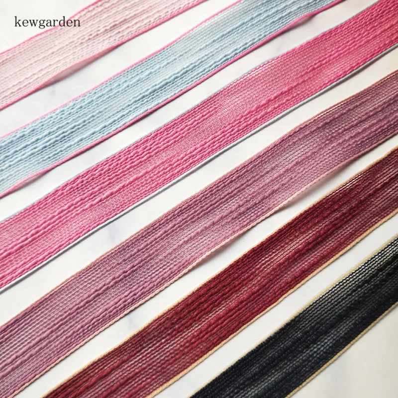 

Kewgarden DIY Brooch Hair Bow Ribbon Accessories Soft Linen Satin Ribbons 25 mm 1" Handmade Tape Packing Riband 25Yard