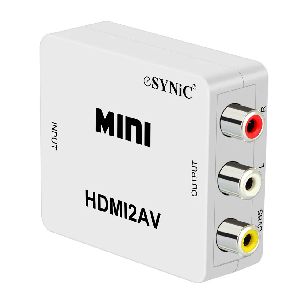 ESYNiC HDMI К AV адаптер HDMI к 3 преобразователь RCA CVBS композитный видео аудио конвертер 1,4 коаксиальный Поддержка PAL/NTSC