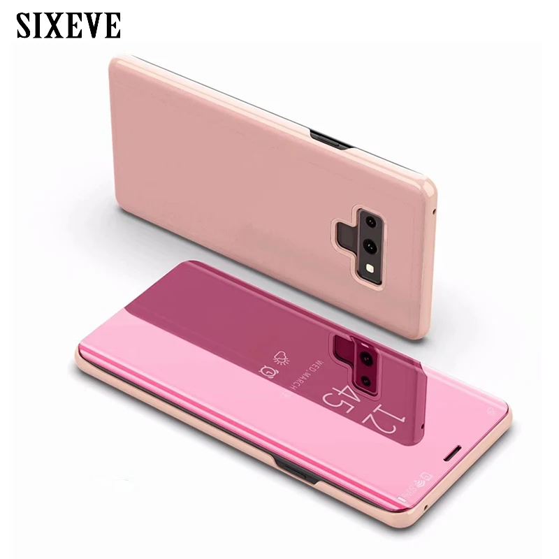 

360 Full Case For Samsung Galaxy Note 9 8 Flip Mirror Phone Cases For Samsung S8 S9 Plus A5 2017 A8 2018 J7 Neo Nxt Clear Cover