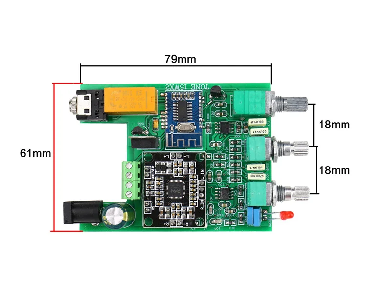 GHXAMP 15 Вт* 2 Bluetooth усилитель аудио Плата цифровой усилитель NE5532 твитер бас регулировка для 10-20 Вт полный диапазон динамик с AUX 3,5 мм