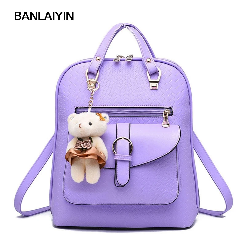 Nice Summer Fashion Student Girls Backpack PU Leather Casual Women Backpack Teenagers Girls School Bag Travel