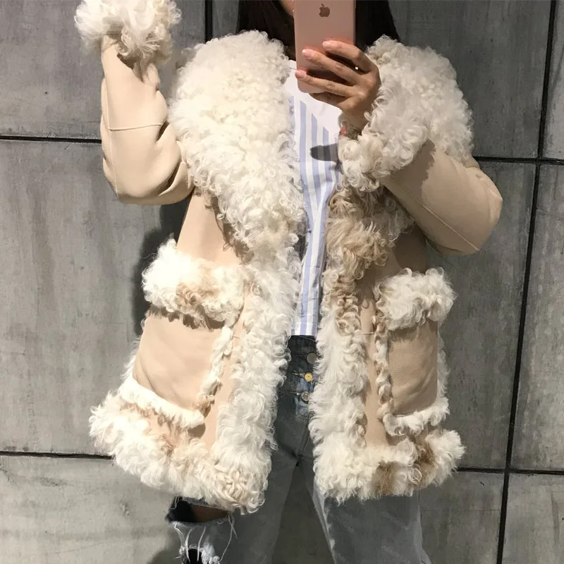 Женское замшевое пальто, пальто из овчины, Женское пальто из овчины