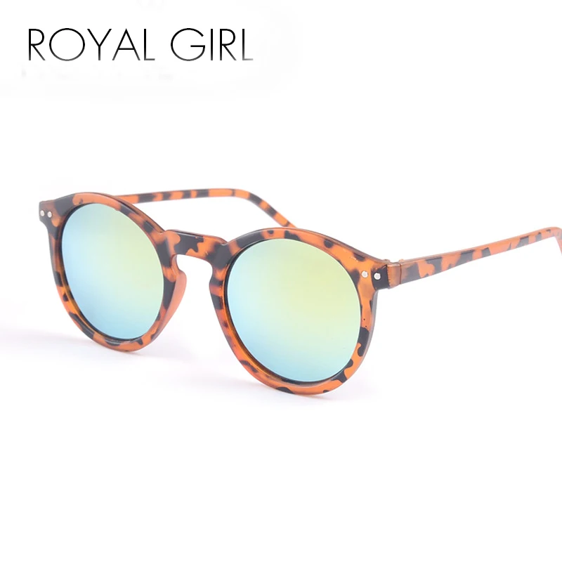 ROYAL GIRL New Fashion Sunglasses Women Classic Round Shaped Sun Shades glasses Men Mirrored
