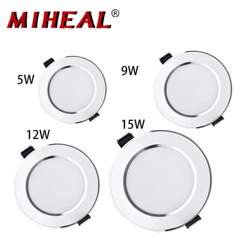 

LED Downlight 5W 9W 12W 15W LED Ceiling Lights Round Recessed Lamp Dimmable Waterproof LED Spotlight For Bathroom Kitchen
