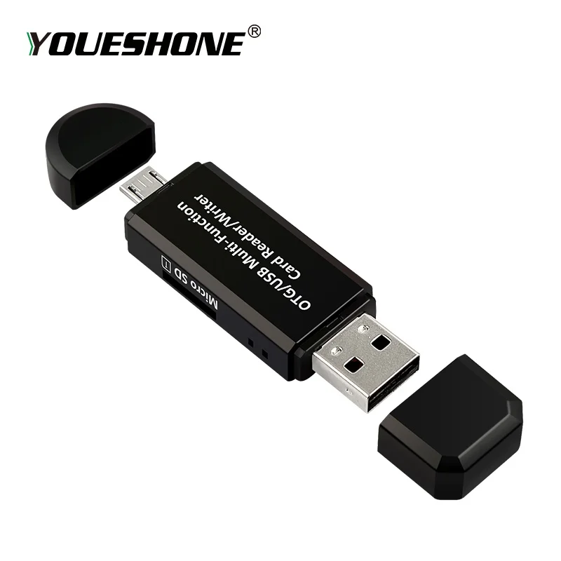 Black Micro USB OTG to USB 2.0 Adapter SD Card Reader For Android Phone Tablet