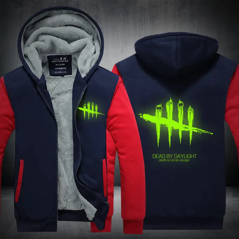 

Hot New Men Women Game Dead By Daylight Hoodie Luminous Zipper Hoodies Cosplay Jacket Thicken Coat Sweatshirts Casual