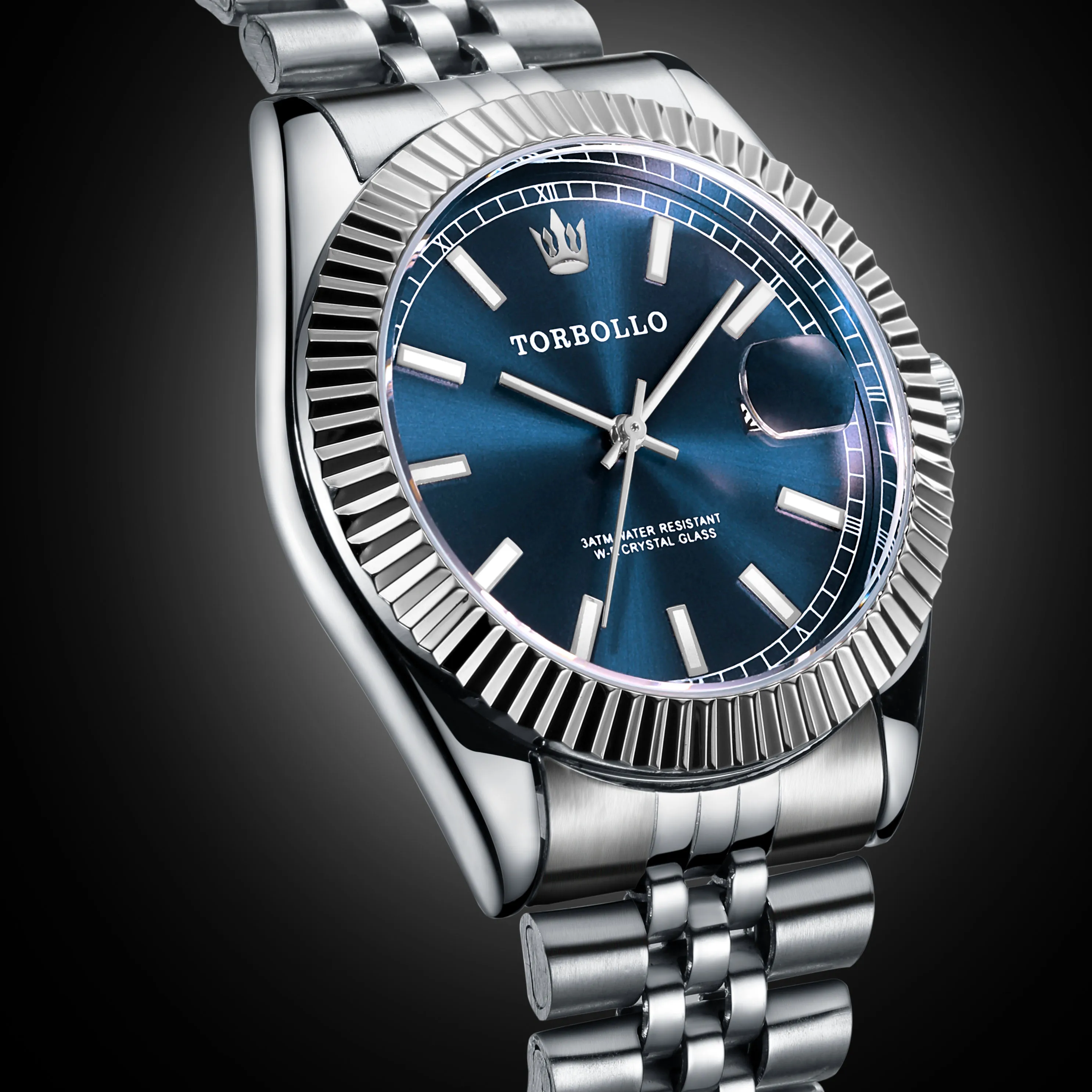 

TORBOLLO Men Watch Top Brand Luxury Bracelet Metal Clock 2019 Men's Watch Blue Waterproof relogio masculino Dropshipping